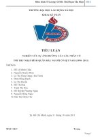 NGHIÊN CỨU SỰ ẢNH HƯỞNG CỦA CÁC NHÂN TỐ TỚI THU NHẬP BÌNH QUÂN ĐẦU NGƯỜI Ở VIỆT NAM (1990- 2011)