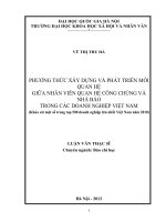 Phương thức xây dựng và phát triển mối quan hệ giữa nhân viên quan hệ công chúng và nhà báo trong các doanh nghiệp Việt Nam (khảo sát một số trong top 500 doanh