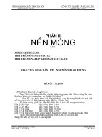 Tính toán thiết kế nền móng công trình nhà Giảng đường,Thư viện Đại học Vinh giai đoạn phục vụ thiết kế kỹ thuật