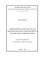 Tính cộng đồng của nông dân Việt Nam trong điều kiện kinh tế thị trường hiện nay ( Qua nghiên cứu khu vực đồng bằng Sông Hồng