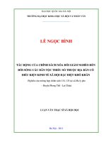 Tác động của chính sách xóa đói giảm nghèo đến đời sống các dân tộc thiểu số thuộc địa bàn có điều kiện kinh tế xã hội đặc biệt khó khăn (Nghiên cứu trường hợp