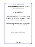 Nhận thức, thái độ và hành vi của người dân qua cuộc vận động Người Việt Nam ưu tiên dùng hàng Việt Nam” (Nghiên cứu trường hợp phường Ngã Tư Sở – quận Đống Đa