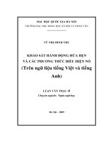 Khảo sát hành động hứa hẹn và các phương thức biểu hiện nó (Trên ngữ liệu tiếng Việt và tiếng Anh