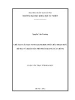 Chế tạo các hạt nano ZnS Mn bọc phủ chất hoạt hóa bề mặt và khảo sát phổ quát quang của chúng