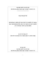 Đổi mới quy trình xét duyệt đề tài nghiên cứu khoa học theo định hướng nhu cầu nhằm gắn kết nghiên cứu với thực tiễn tại Thái Bình