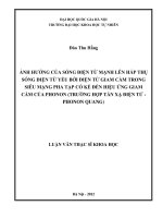 Ảnh hưởng của sóng điện từ mạnh lên hấp thụ sóng điện từ yếu bởi điện tử giam cầm trong siêu mạng pha tạp có kể đến hiệu ứng giam cầm của phonon (trường hợp tán