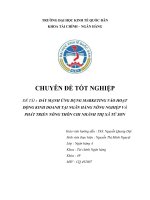 Đẩy mạnh ứng dụng Marketing vào hoạt động kinh doanh tại Ngân hàng Nông nghiệp và Phát triển Nông thôn chi nhánh Thị xã Từ Sơn