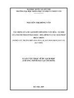 Tác động của du lịch đến đời sống văn hóa - xã hội của người Thái ở Mai Châu - Hòa Bình và các giải pháp phát triển (nghiên cứu trường hợp 4 bản  Bản Lác, bản P