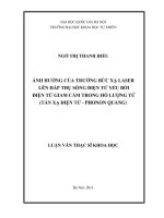 Ảnh hưởng của trường bức xạ Laser lên hấp thụ sóng điện từ yếu bởi điện tử giam cầm trong hố lượng tử ( tán xạ điện tử - Phonon Quang