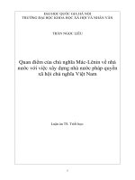 Quan điểm của chủ nghĩa Mác-Lênin về nhà nước với việc xây dựng nhà nước pháp quyền xã hội chủ nghĩa Việt Nam