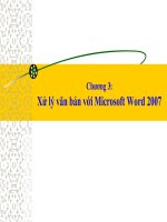 Bài giảng Tin học căn bản Chương 3 - GV.Trần Thanh San