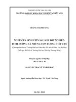 Nghề của sinh viên sau khi tốt nghiệp - Định hướng và những con đường tiếp cận (Qua nghiên cứu tại trường Đại học Khoa học Xã hội và Nhân văn, Đại học Quốc gia