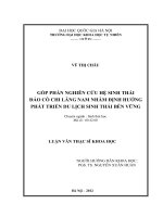 Góp phần nghiên cứu hệ sinh thái đảo Cò Chi Lăng Nam nhằm định hướng phát triển du lịch sinh thái bền vững 