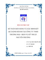 kế toán bán hàng và xác định kết quả kinh doanh tại công ty tnhh thương mại dịch vụ kỹ thuật nguyễn phương