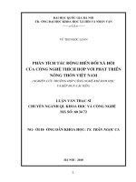 Phân tích tác động biến đổi xã hội của công nghệ thích hợp với phát triển nông thôn Việt Nam (Nghiên cứu trường hợp công nghệ Khí sinh học và bếp đun cải tiến