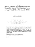 Đánh giá thực trạng và đề xuất giải pháp nâng cao hiệu quả hoạt động của Văn phòng đăng ký quyền sử dụng đất huyện Thạch Thất thành phố Hà Nội ttt