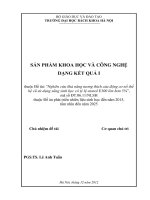 Nghiên cứu khả năng tương thích của động cơ nổ thế hệ cũ sử dụng xăng sinh học có tỷ lệ etanol E100 lớn hơn 5%(Phụ lục kỷ yếu hội thảo)