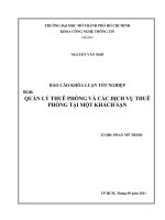 Quản lý thuê phòng và các dịch vụ thuê phòng tại một khách sạn