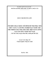 Tìm hiểu hoạt động mô hình hỗ trợ phục hồi chức năng và hướng nghiệp dạy nghề cho trẻ nhiễm chất độc hóa học hiện đang sống tại làng Hữu Nghị Việt Nam (Xã Vân C161628