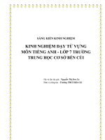 Sáng kiến kinh nghiệm - Kinh nghiệm dạy từ vựng tiếng Anh THCS BẾN CỦI.PDF