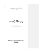 Bài giảng Xã hội học Nghề nghiệp - GVC.TS.Trương An Quốc