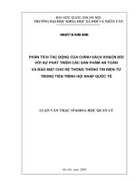 Phân tích tác động của chính sách KH&CN đối với sự phát triển các sản phẩm an toàn và bảo mật cho hệ thống thông tin điện tử từ trong tiến trình hội nhập quốc tế