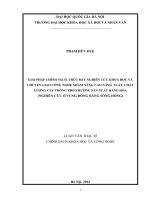 Giải pháp chính sách thúc đẩy nghiên cứu khoa học và chuyển giao công nghệ nhằm nâng cao năng suất, chất lượng cây trồng theo hướng sản xuất hàng hóa (nghiên cứ