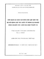 Mối quan hệ giữa giữ vững độc lập dân tộc và mở rộng hợp tác Quốc tế trong sự nghiệp công nghiệp hoá, hiện đại hoá ở nước ta