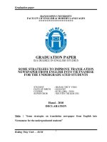 Some strategies to improve translation newspaper from english into vietnamese for the undergraduated students