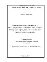 Giải pháp tăng cường thu hút nhân lực khoa học và công nghệ nhằm phục vụ công nghiệp hóa, hiện đại hóa tỉnh Quảng Bình theo định hướng nhu cầu