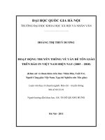 Hoạt động truyền thông về vấn đề tôn giáo trên báo in Việt Nam hiện nay (2005-2010). Khảo sát và tham khảo trên báo  Nhân Dân, Tuổi Trẻ, Người Công giáo Việt Na