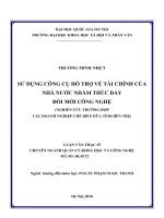 Sử dụng công cụ hỗ trợ về tài chính của nhà nước nhằm thúc đẩy đổi mới công nghệ ( Nghiên cứu trường hợp các doanh nghiệp chế biến dừa tỉnh Bến Tre