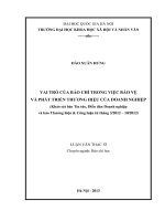 Vai trò của báo chí trong việc bảo vệ và phát triển thương hiệu của doanh nghiệp (khảo sát báo Tin tức, Diễn đàn Doanh nghiệp và báo Thương hiệu & Công luận từ