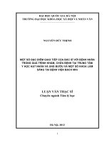 Một số đặc điểm giao tiếp của bác sĩ với bệnh nhân trong quá trình khám, chữa bệnh tại Trung tâm Y học Hạt nhân và Ung bướu và một số khoa Lâm sàng tại Bệnh viện