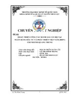 Hoàn thiện công tác đánh giá cán bộ tại Ngân hàng Đầu tư và Phát triển Việt Nam – Chi nhánh Quang Trung