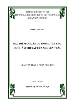 Đặc điểm của ẩn dụ trong tập thơ Quốc âm thi tập của Nguyễn Trãi