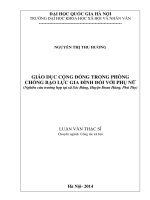 Giáo dục cộng đồng trong phòng chống bạo lực gia đình đối với phụ nữ (nghiên cứu trường hợp tại xã Sóc Đăng, huyện Đoan Hùng, Phú Thọ