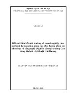 Đổi mới liên kết nhà trường và doanh nghiệp theo mô hình dự án nhằm nâng cao chất lượng nhân lực khoa học và công nghệ (Nghiên cứu tại trường Cao đảng kinh tế