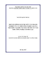 Một số chính sách thu hút các doanh nghiệp vừa và nhỏ công nghệ cao của Việt Kiều tại khu vực Bắc Mỹ đầu tư vào Khu Công nghệ cao Hoà Lạc