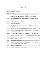 Hoàn thiện kế toán bán hàng tại công ty cổ phần thương mại và đầu tu An Khánh