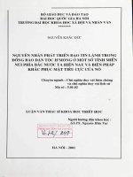 Nguyên nhân phát triển đạo Tin lành trong đồng bào dân tộc H''Mông ở một số tỉnh miền núi phía Bắc nước ta hiện nay và biện pháp khắc phục mặt tiêu cực
