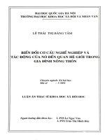 Biến đổi cơ cấu nghề nghiệp và tác động của nó đến quan hệ giới trong gia đình nông thôn