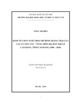 Kinh tế chăn nuôi theo mô hình trang trại của các cư dân Tày - Nùng trên địa bàn thị xã Cao Bằng, tỉnh Cao Bằng ( 1986 - 2010)
