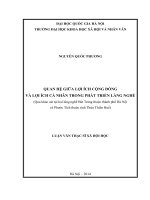 Quan hệ giữa lợi ích cộng đồng và lợi ích cá nhân trong phát triển làng nghề (Qua khảo sát tại hai làng nghề Bát Tràng thuộc thành phố Hà Nội và Phước