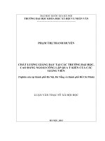 Chất lượng giảng dạy tại các trường Đại học, Cao đẳng ngoài công lập qua ý kiến của các giảng viên (nghiên cứu tại thành phố Hà Nội, Đà Nẵng và thành phố Hồ Chí Minh