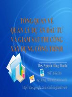 tổng quan về quản lý đầu tư và giám sát thi công công trình