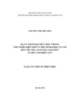 Quan niệm đạo đức học trong chủ nghĩa hiện sinh và một số bài học của nó đối với việc giáo dục đạo đức ở Việt Nam hiện nay