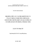 Hội đồng niên các vai trò, khuôn mẫu và ứng xử trong xã hội nông thôn đang chuyển đổi  trường hợp làng Quan Đình, xã Văn Môn, huyện Yên Phong, tỉnh Bắc Ninh