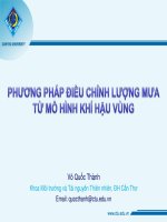 Nội dung chuyên đề khoa học về “Phương pháp điều chỉnh dữ liệu mưa từ mô hình khí hậu vùng”