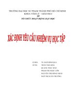 TIỂU LUẬN TỔ CHỨC HOẠT ĐỘNG DẠY HỌC XÁC ĐỊNH YÊU CẦU NHIỆM VỤ HỌC TẬP